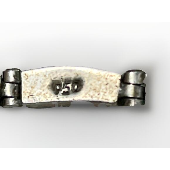 VTG Taxco Sterling Silver 950 Turquoise Inlay Hinged Panel Collar Necklace 22.7g - Picture 12 of 16